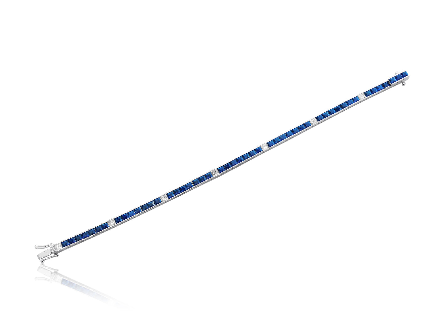 Sapphire Princess Cut Bracelet