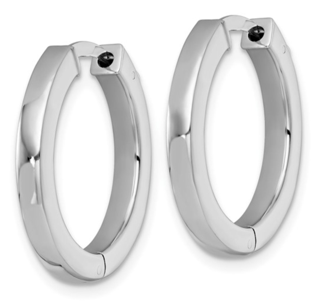 Silver Square Tube Hoops