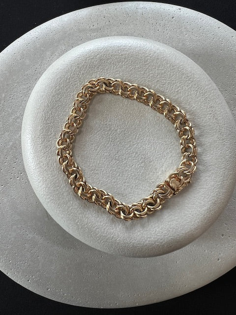Double Curb Solid Chain Bracelet