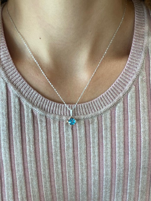 Topaz Sculptured Pendant with Diamond Bail