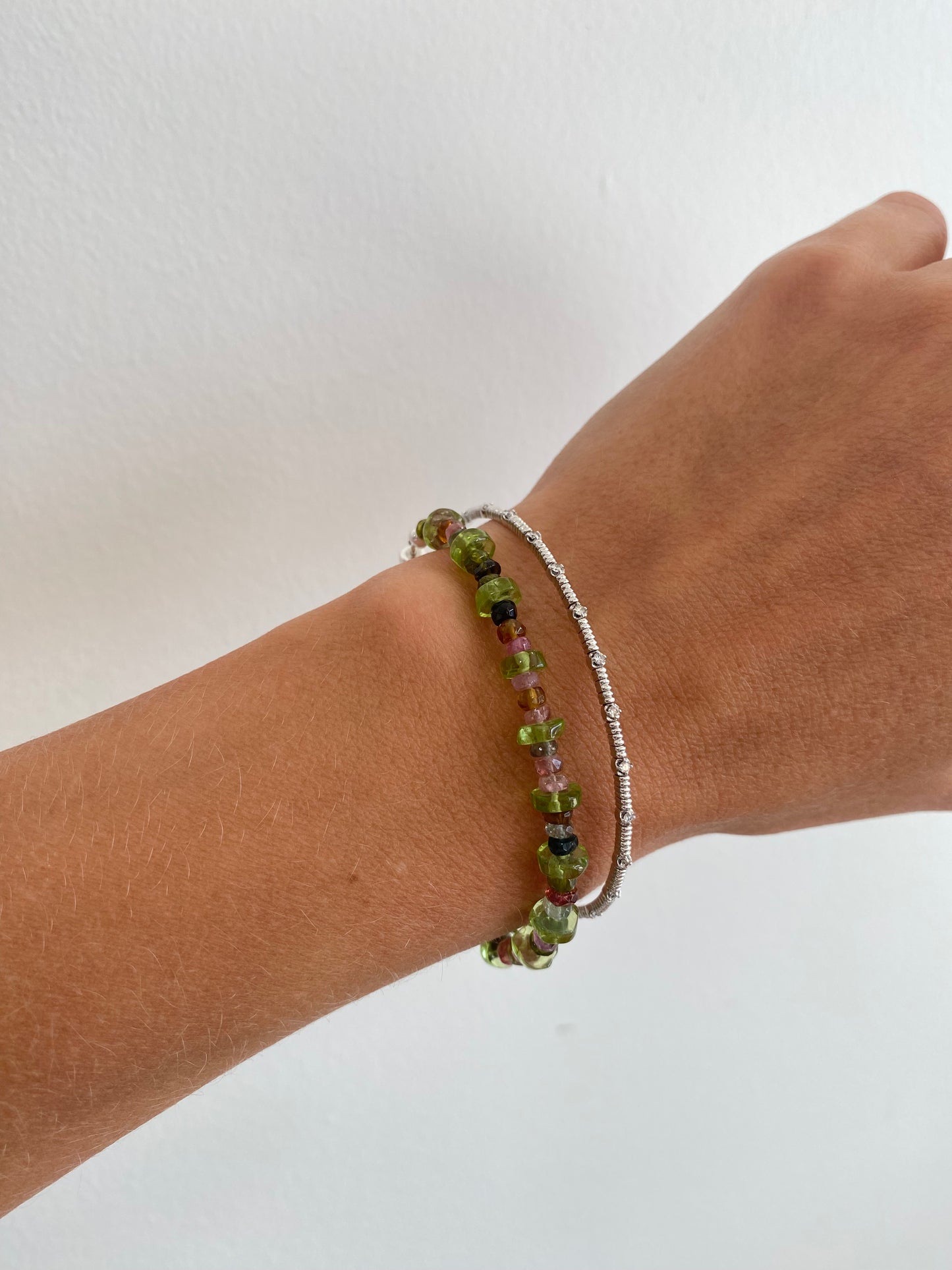 White Gold Diamond Flexible Bangle