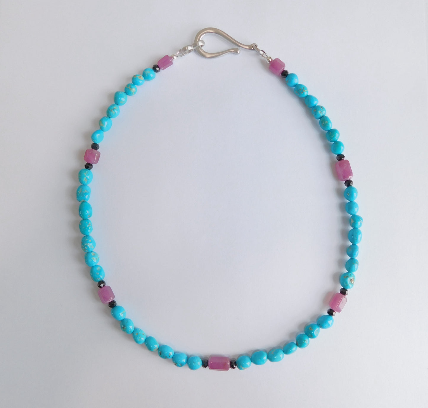 Turquoise Ruby Cylinder Necklace