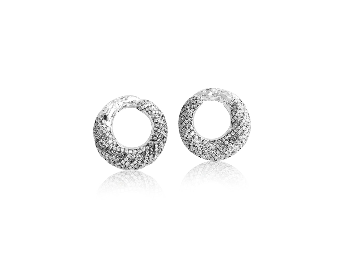 White, Champagne, and Black diamond Hoops