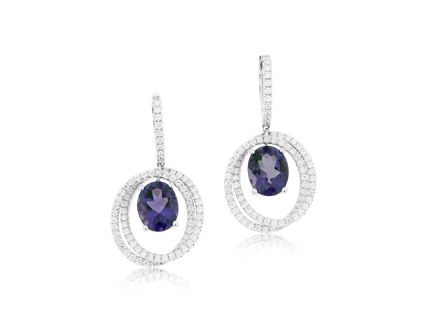Amethyst and Diamond Drop Earrings