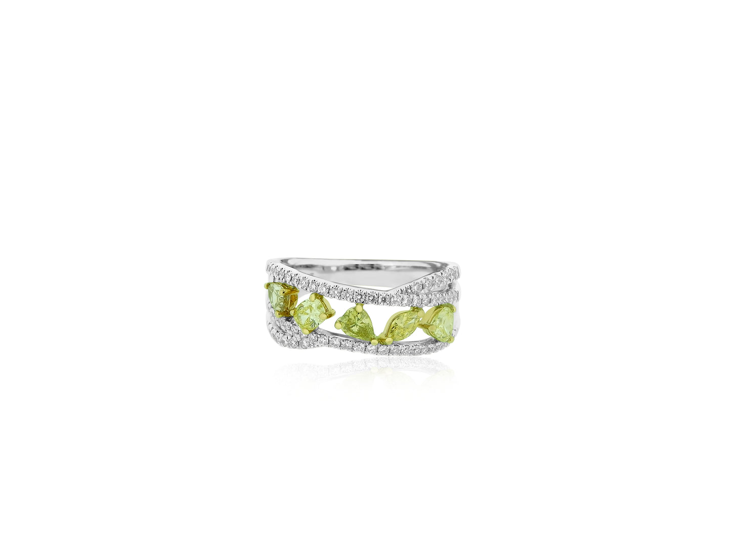 Fancy Yellow Diamond Scatter Ring