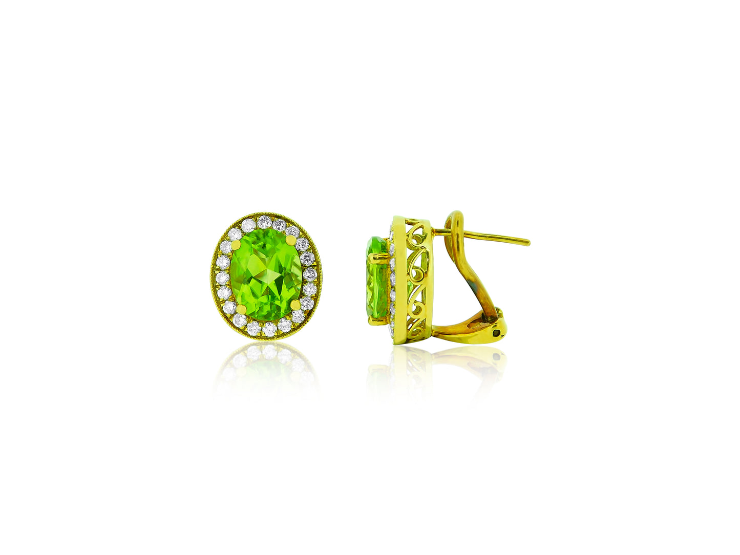 Peridot and Diamond Earrings