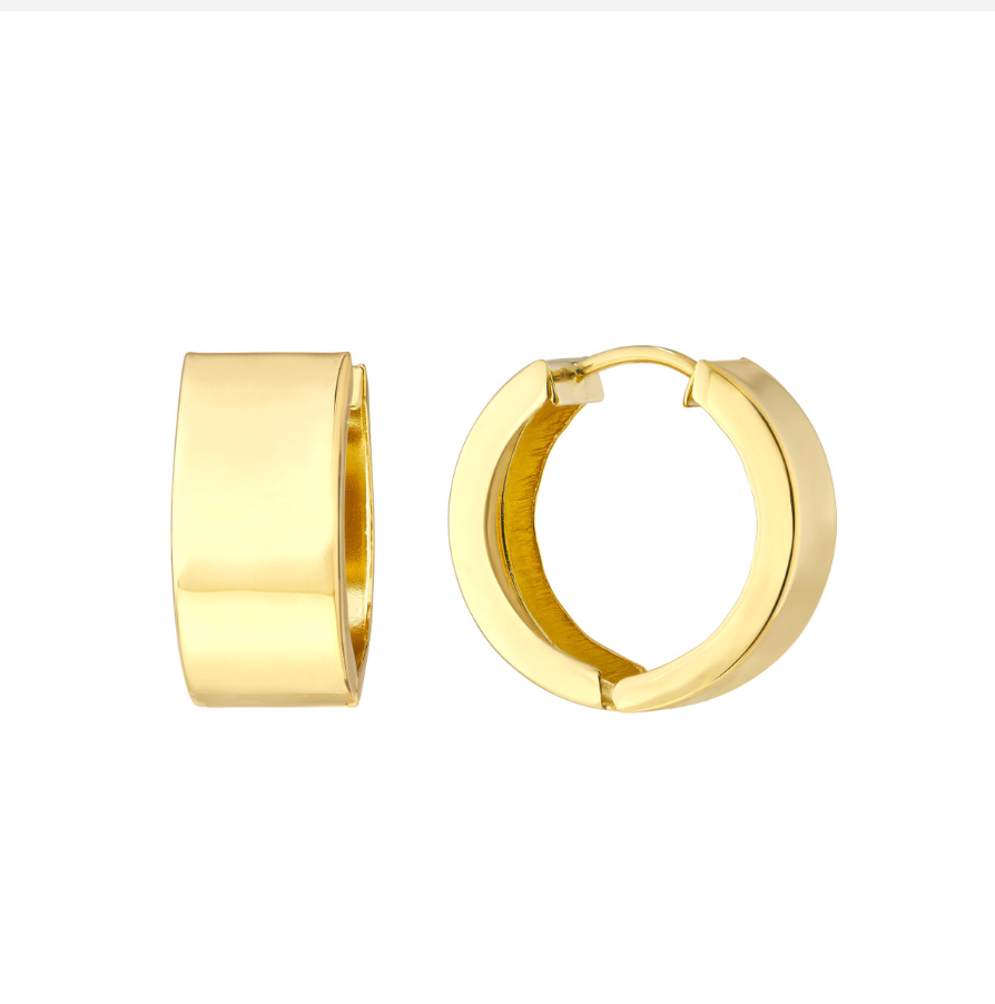 Wide Gold Hoop Earrings