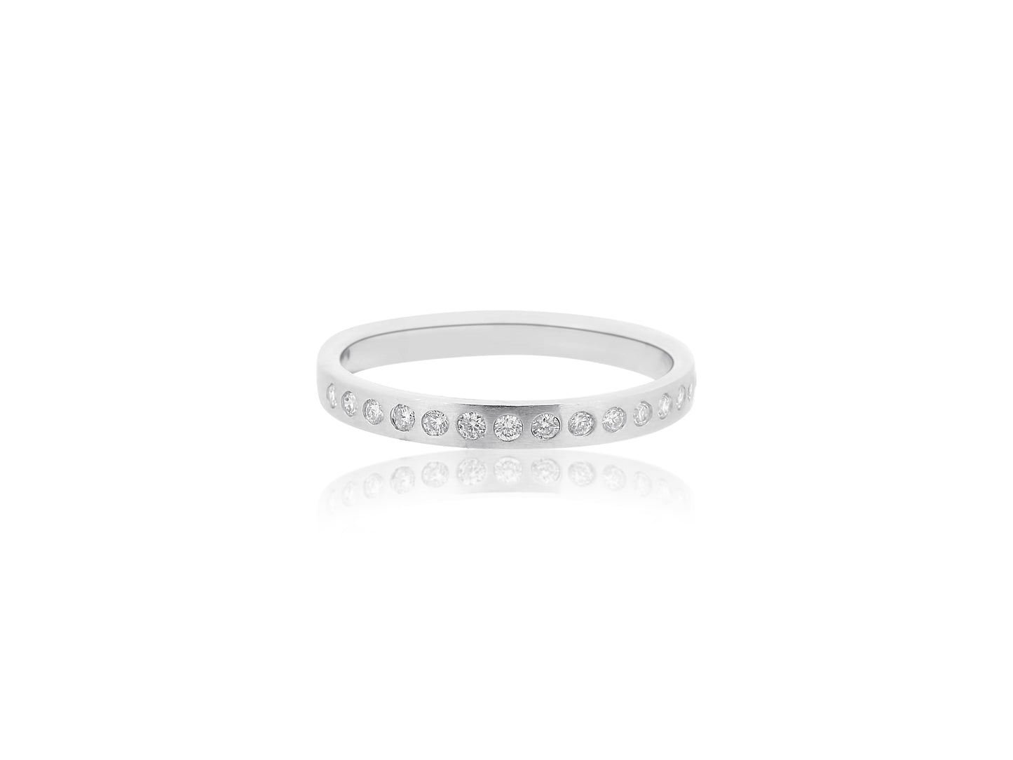 Diamond Brushed White Gold Band