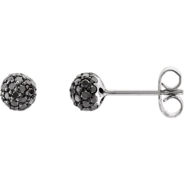 Black Diamond Disco Ball Earrings