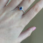 Sapphire Diamond Halo Pear Ring