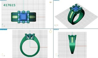 Diamond, Sapphire and Emerald Wow Ring