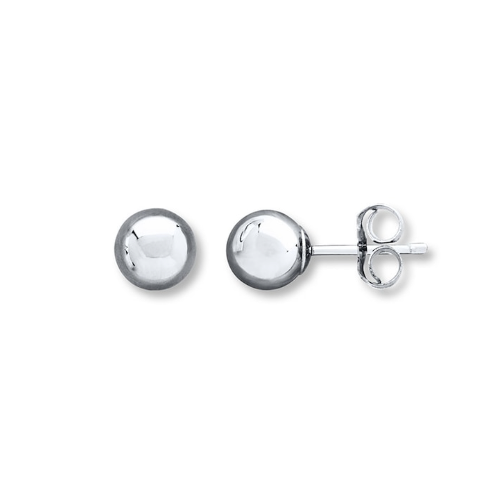 White Gold Ball Studs