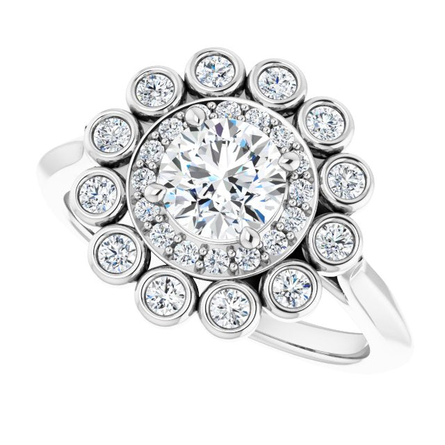 Double Halo Diamond Ring