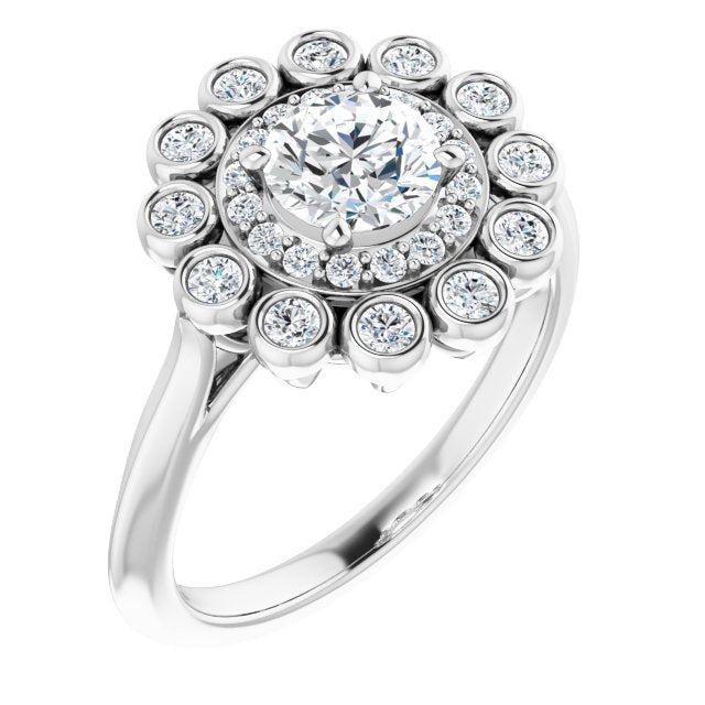 Double Halo Diamond Ring