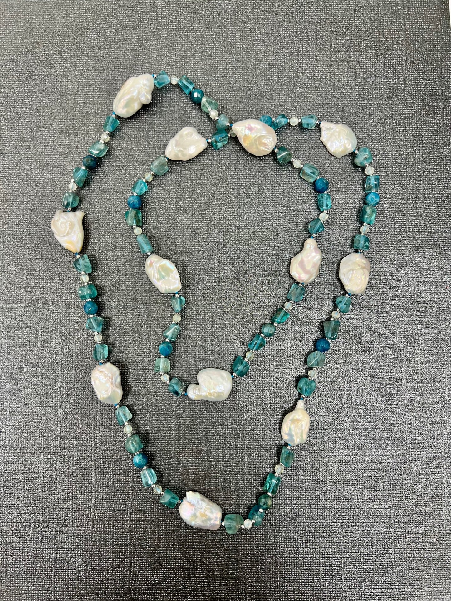 Baroque Pearl and Apatite Necklace