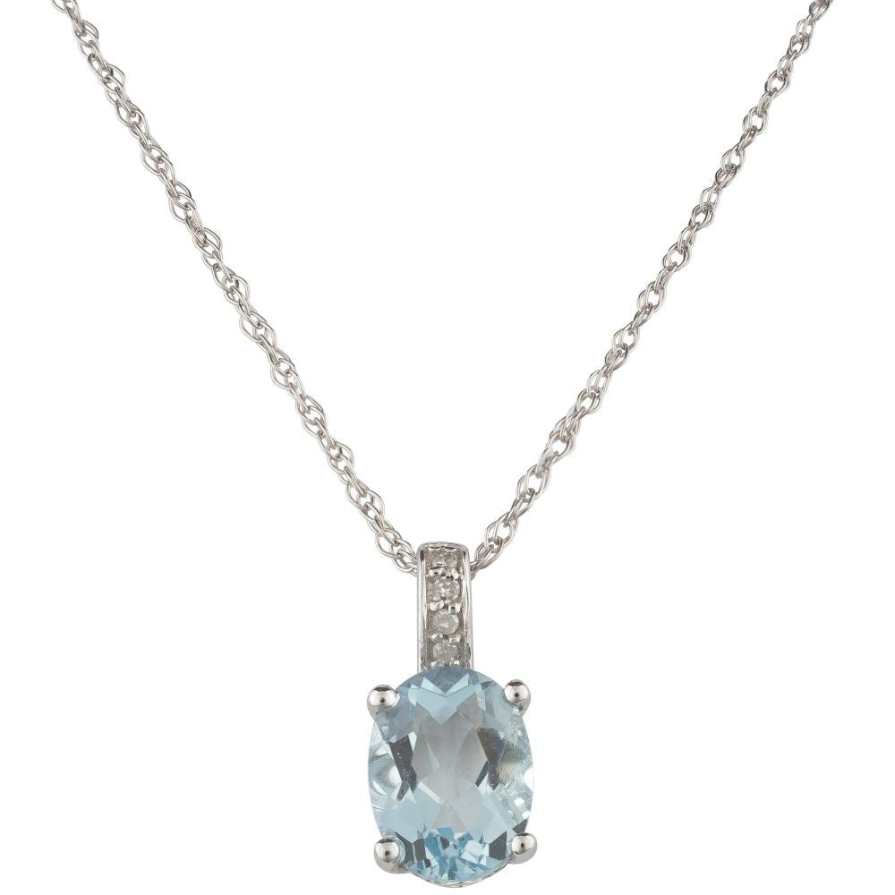 Aquamarine Diamond Pendant