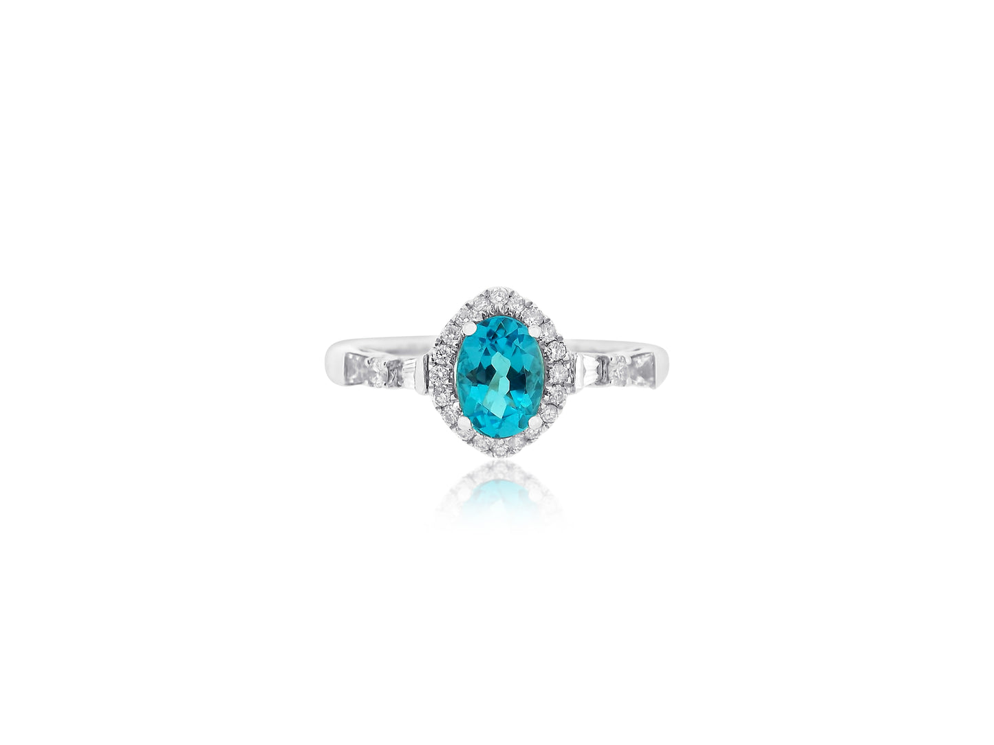 Blue Topaz and Diamond Ring