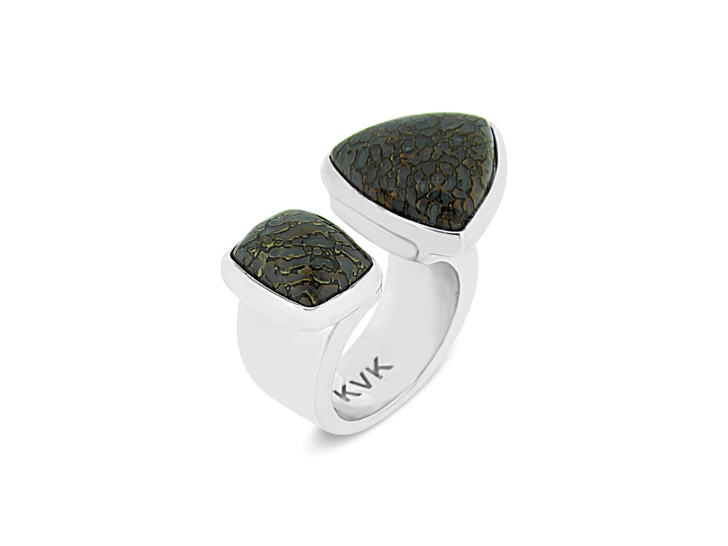 Fossilized Double Dinosaur Bone Ring