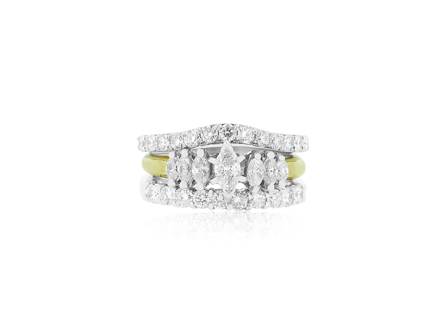 Two Accent Diamond Bands