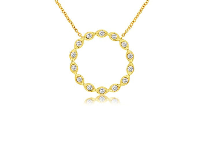 Diamond Ornate Circle Pendant