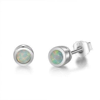 White Opal Studs