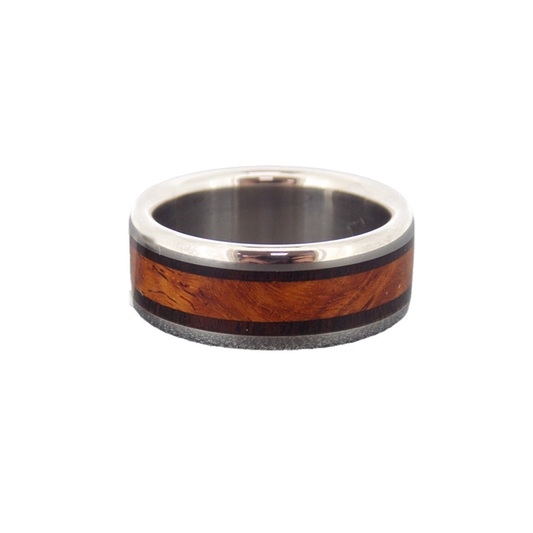 Ebony Wood Inlay Titanium Band