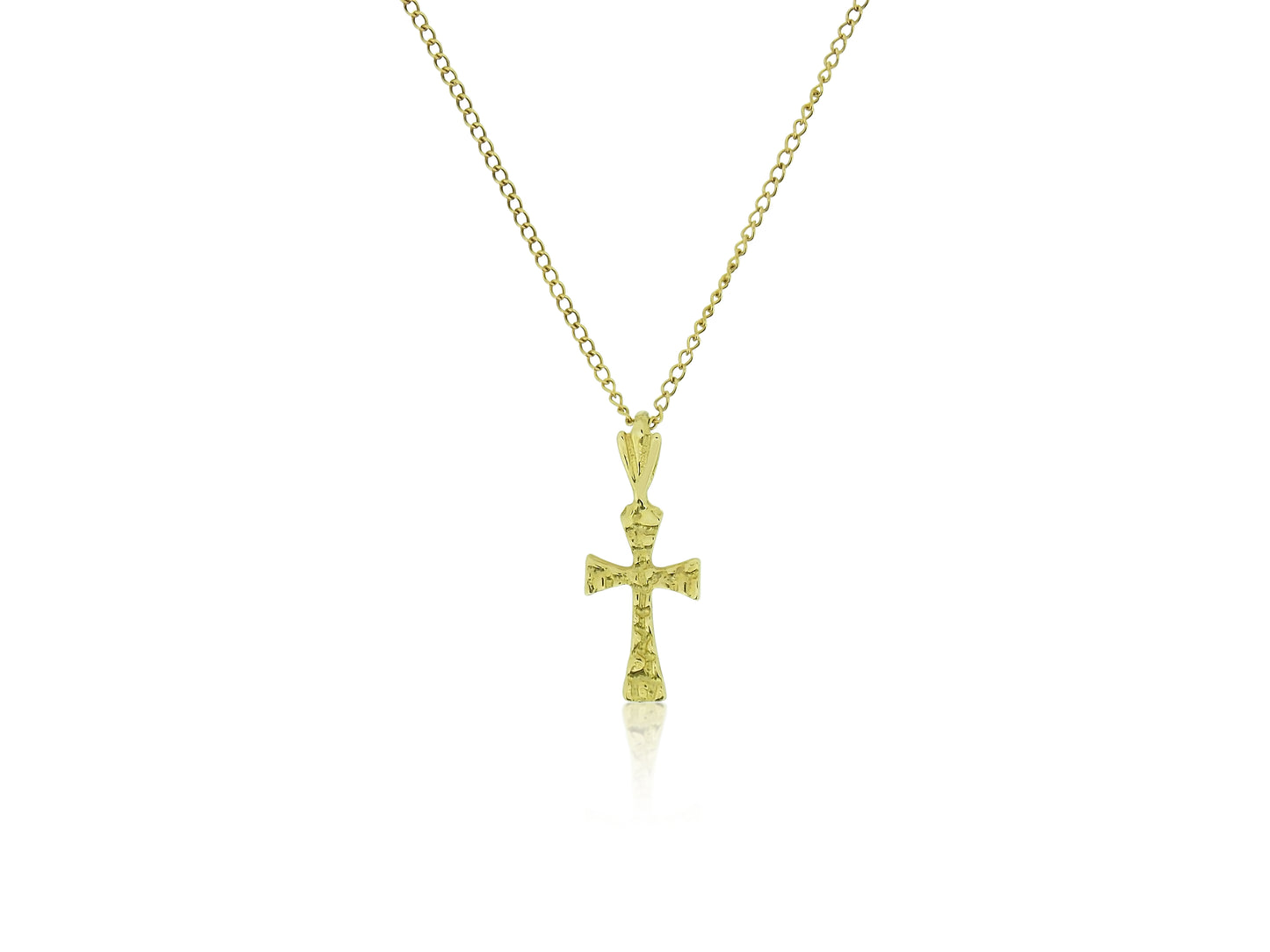 Hammered Gold Cross