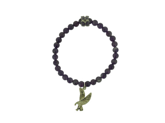 Amethyst Eagle Beaded Bracelet