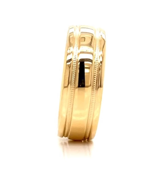 Mens Double Milgrain Band