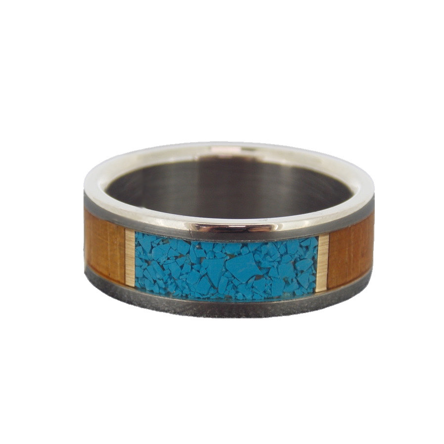 Inlay Turquoise Titanium Band