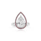 Custom Pear Diamond and Pink Diamond Halo Ring