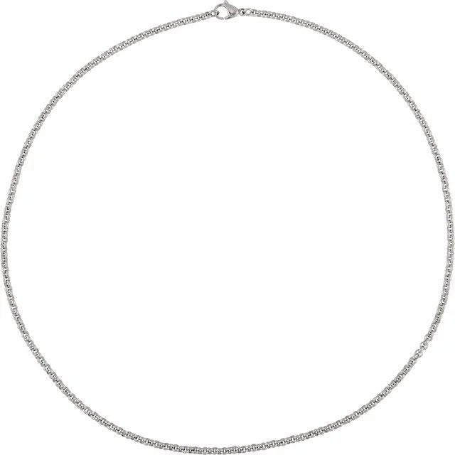 Steel Rolo Chain 24"