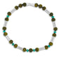 Bronzite and Turquoise Silver Tube Necklace