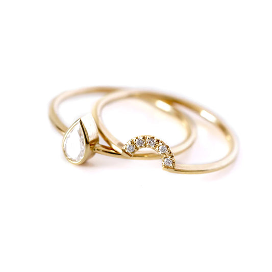 Pear Diamond Wedding Set