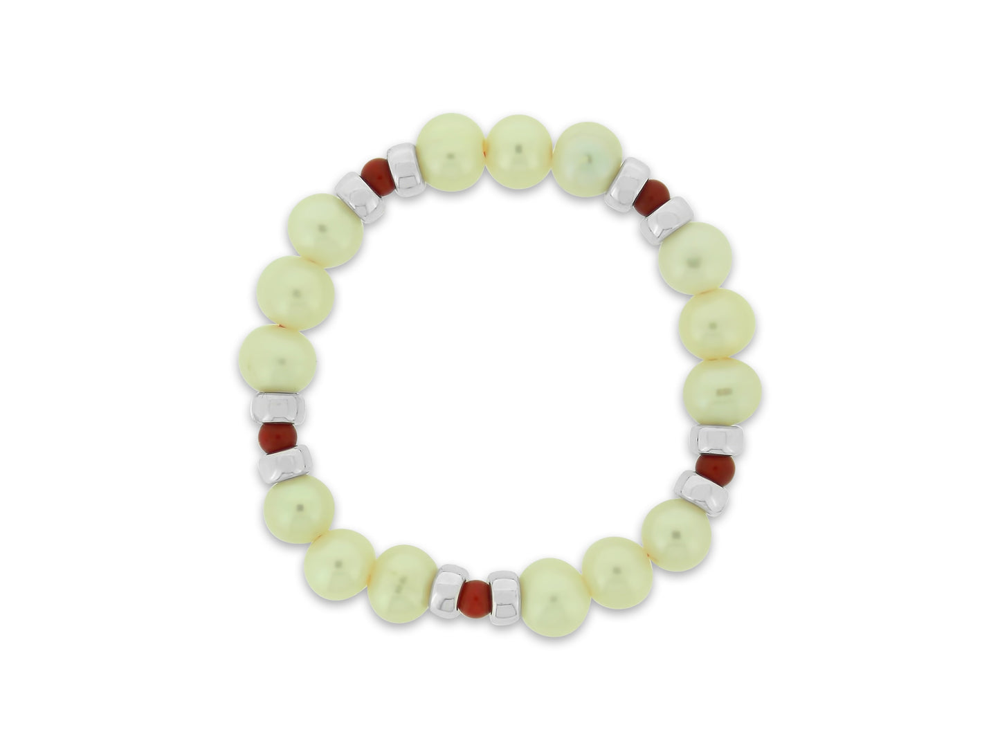 Pearl Coral and Silver Bracelet