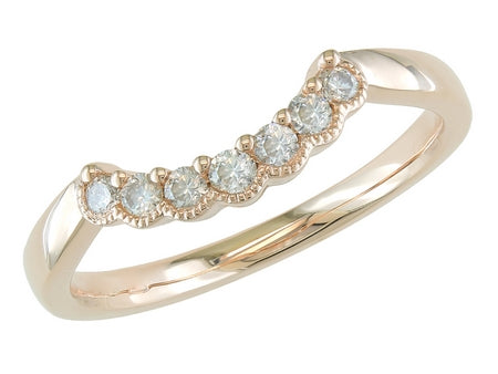 Curved Diamond Rose Gold Band