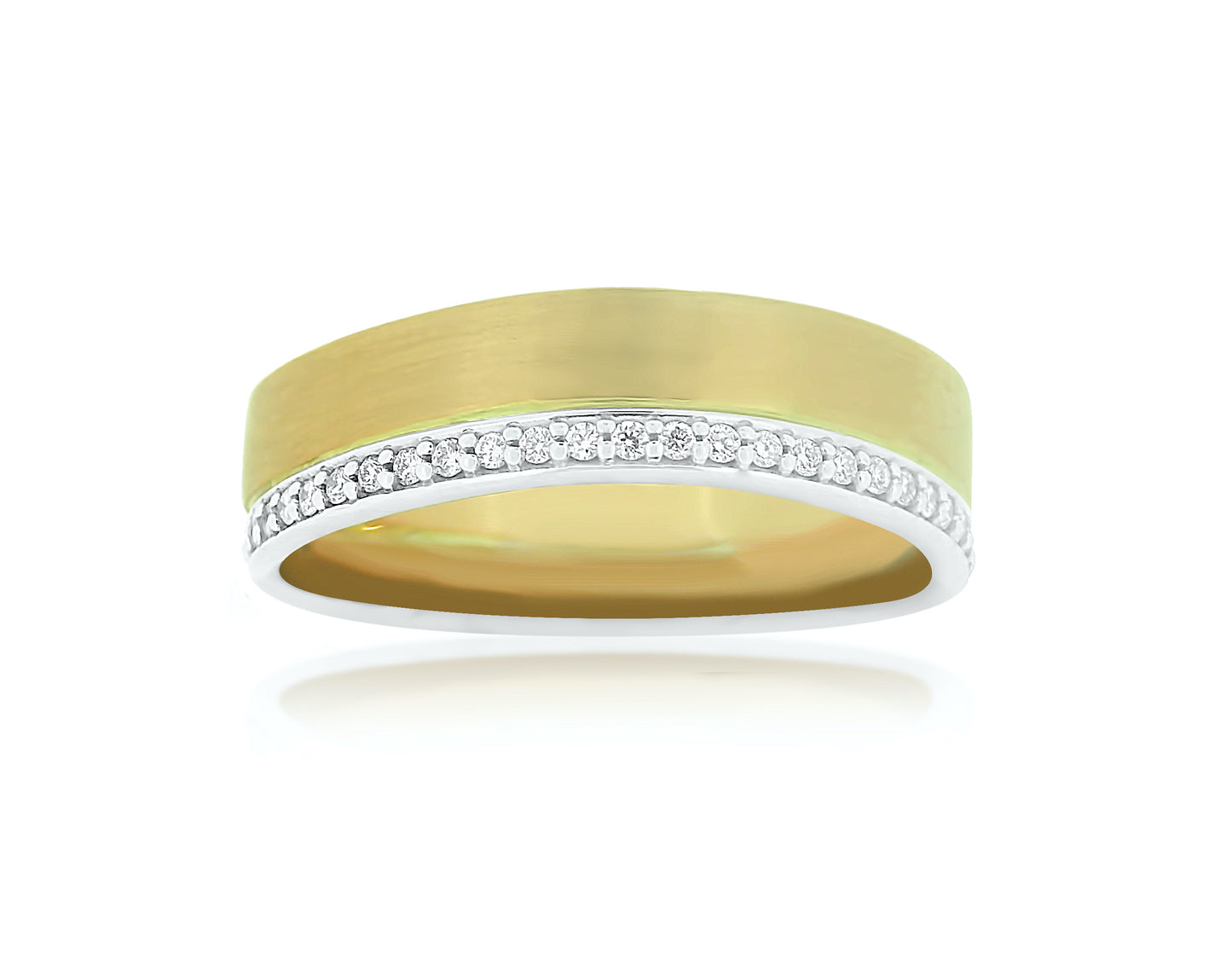 Rose Gold and Diamond Curved Ring