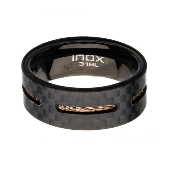 Mens Cable Inlay Ring