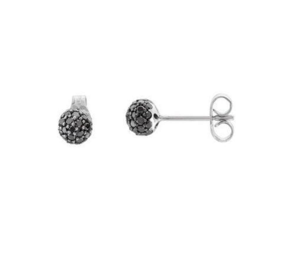 Black Diamond Disco Ball Earrings