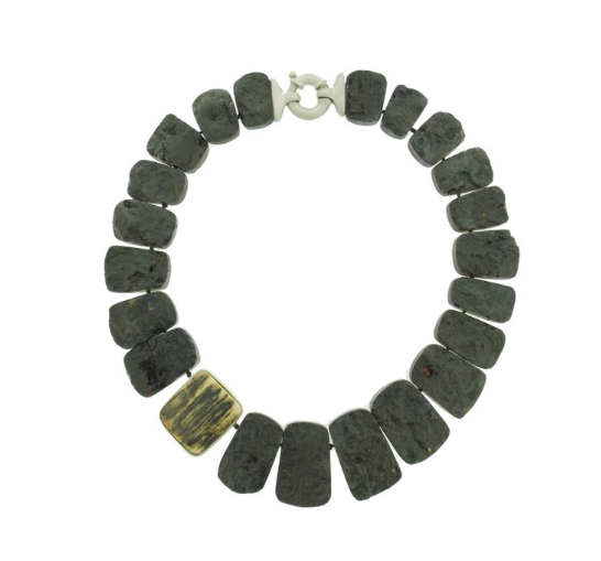 Hematite Stone and Ivory Collar