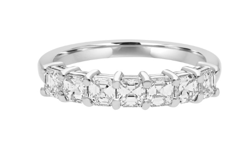 Asscher Diamond Anniversary Band