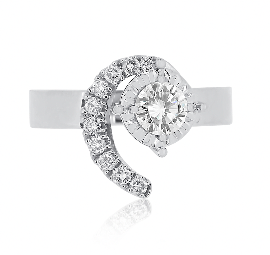 Custom Diamond Swirl Ring