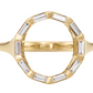 Baguette Diamond and Gold Circle Statement Ring