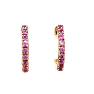 Pink Sapphire Hoop Earrings