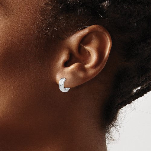 White Gold Huggie Hoops