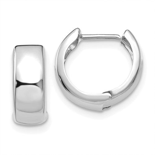 White Gold Huggie Hoops