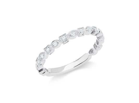 Alternating Milgrain Diamond Band