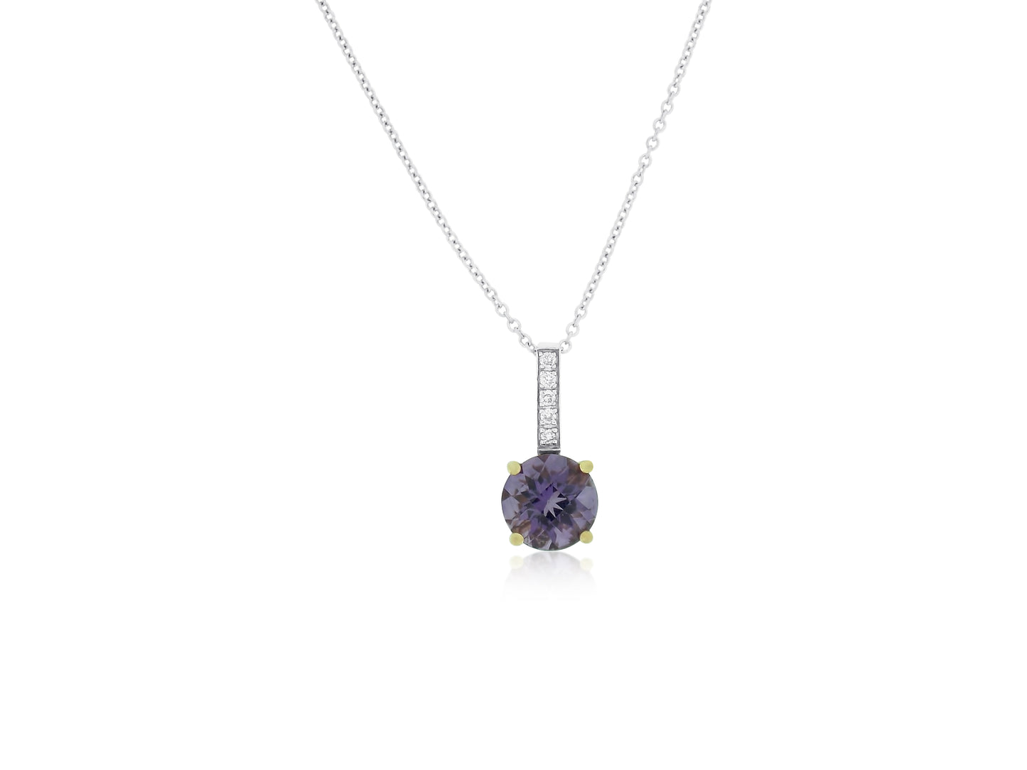 Amethyst Diamond Pendant