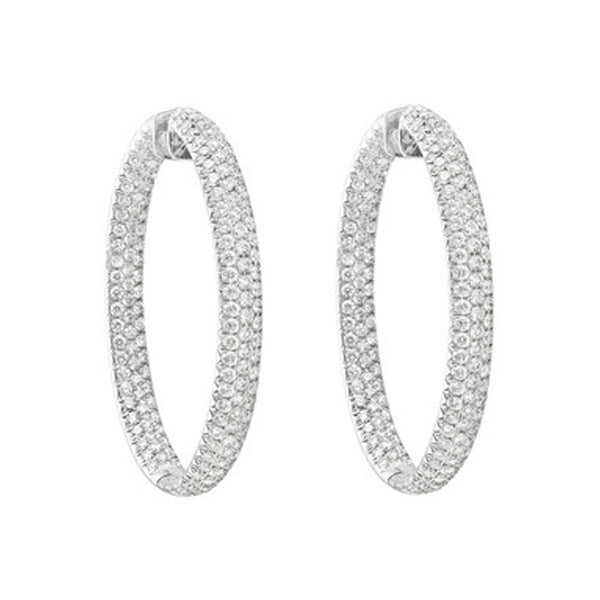 Diamond Hoop Earrings Paved