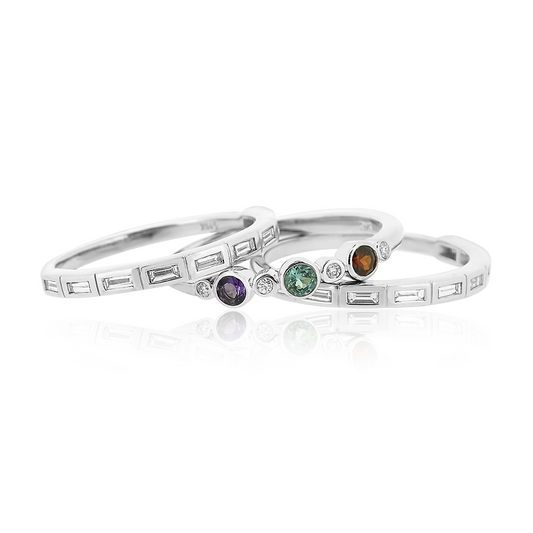 Mother Rings with Stacking Baguette Bands